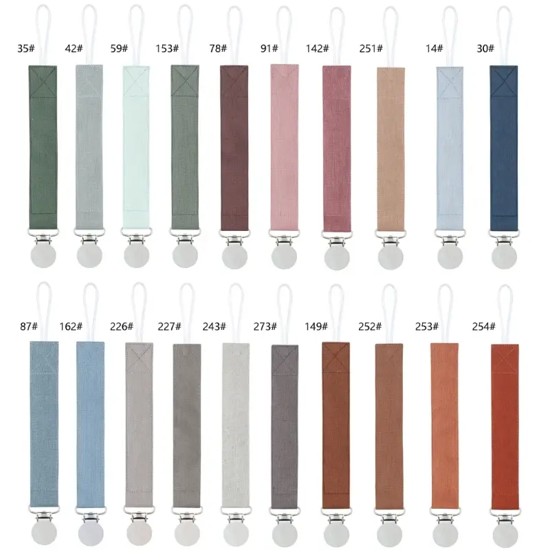 4 pcs/ 1pc Baby Pacifier Clip Chain Ramie Cloth Country Style Nipples Holder Dummy Steel Pacifier Clip Soother Chain Christmas