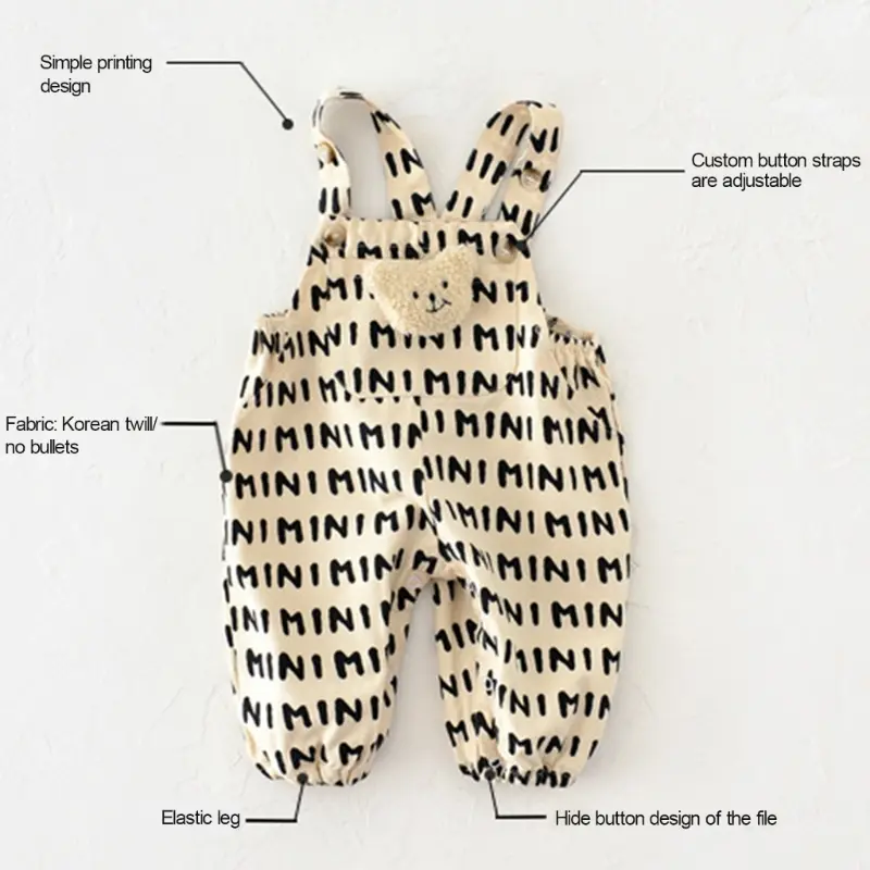 Cotton Jumpsuits One-piece Baby Romper Summer Clothes Cosy Bodysuit Kid Strap Pant for 0-3Y Children Boys Girl Dropship