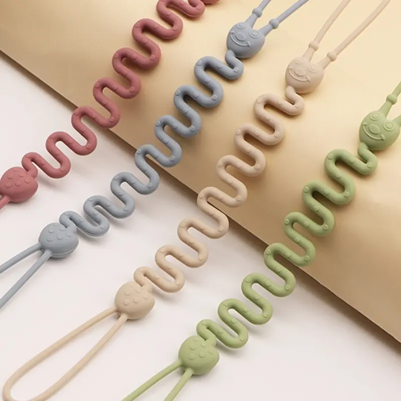 Food-Grade Silicone Teether Holder Pacifier Chain Secure & Safe Pacifier Holder