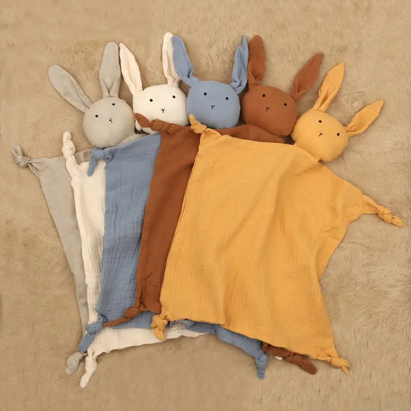 Baby Towel Cotton Stuffed Toys Cartoon Cute Rabbit Towels Soothe Appease Newborn Soft Comforting Sleeping Toy Gift