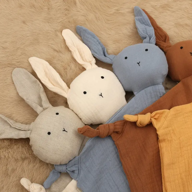 Baby Towel Cotton Stuffed Toys Cartoon Cute Rabbit Towels Soothe Appease Newborn Soft Comforting Sleeping Toy Gift