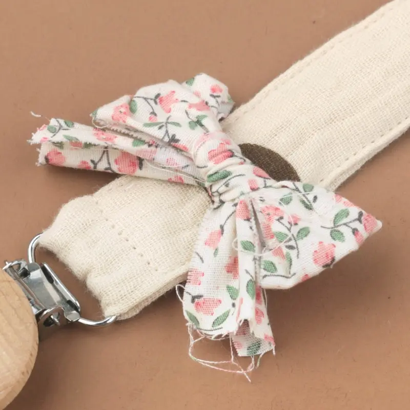 Baby Pacifier Clip Chain Pendant Soft Bowknot Decor Pacifier Clip Holder Strap Hanging Ornament for Newborn Infants