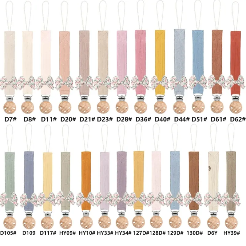 Baby Pacifier Clip Chain Pendant Soft Bowknot Decor Pacifier Clip Holder Strap Hanging Ornament for Newborn Infants