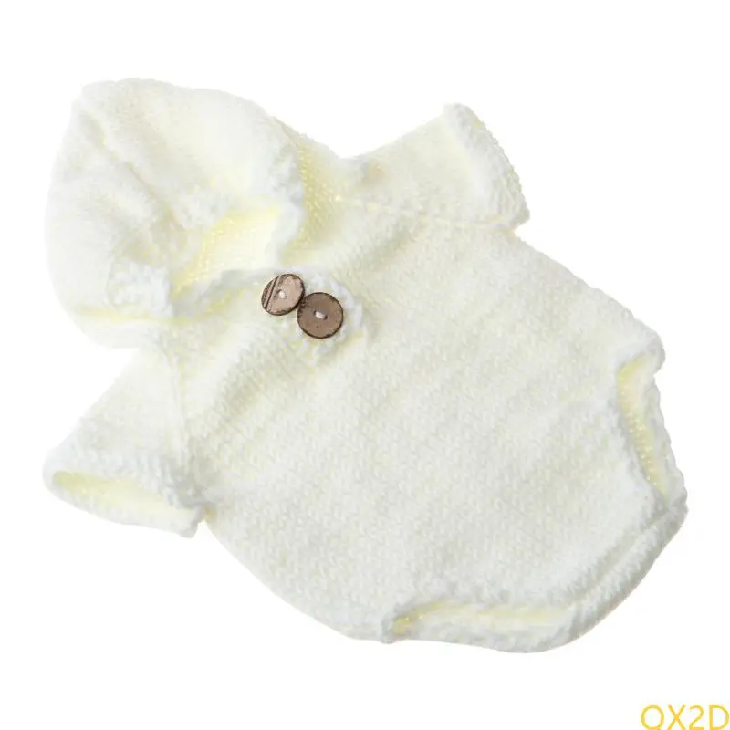 Baby Knit Romper with Hat Overall Skin-friendly Cotton Newborn Photography Props