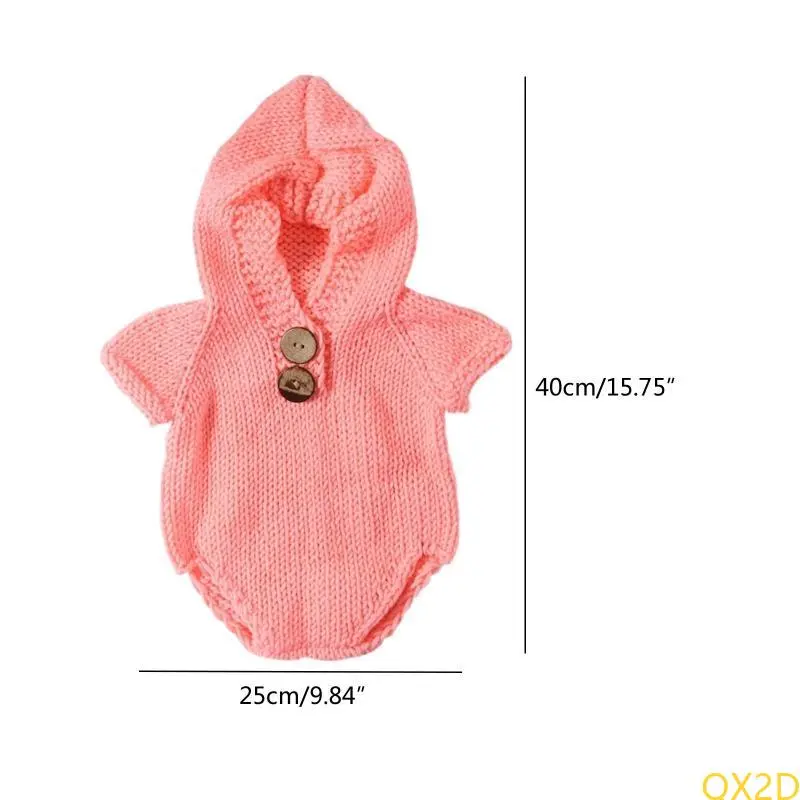 Baby Knit Romper with Hat Overall Skin-friendly Cotton Newborn Photography Props