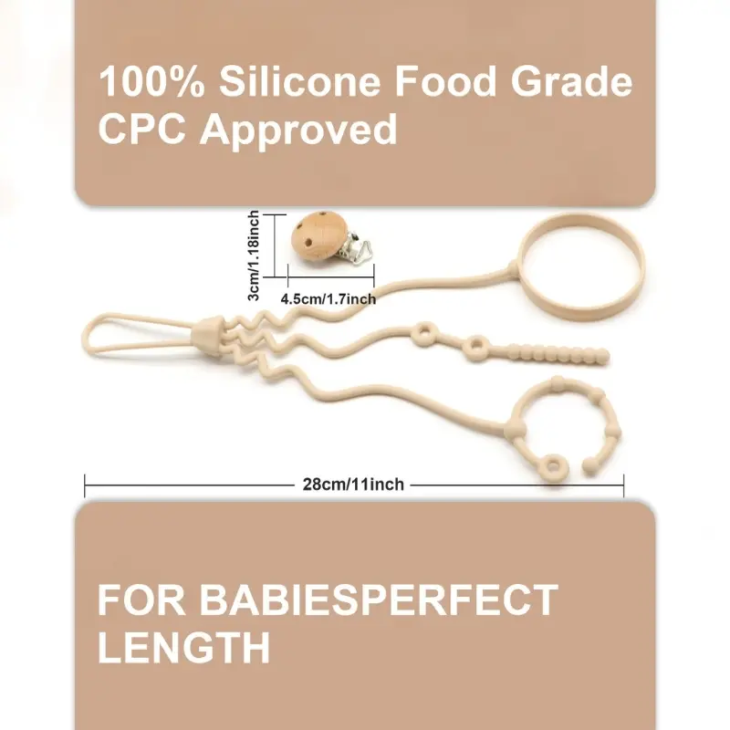 Silicone Pacifier chain Adjustable Baby Bottle Toy Straps 280mm for Strollers
