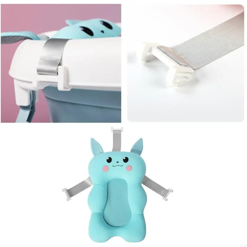 Infant Bath Pad Floating Shower Mat with Triangular Buckle Design Bathtub Use