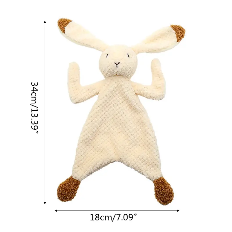 Baby Security Blanket Soothing Appease Towel Soft Animal Rabbit Plush  Teething Bib Infants Comfort Sleeping Nursing Dropship