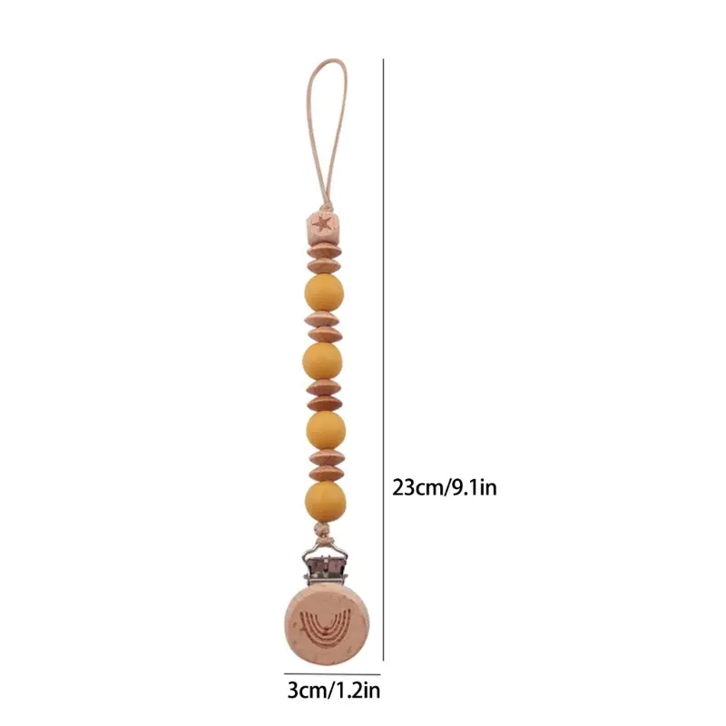 Baby Pacifier Clip Silicone Beads Teether Clip Baby Pacifier Chain Holder
