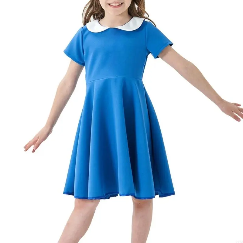 Stylish Infant Girls Short Sleeve Dress Soft Breathable Casual Wear Dresses for 2Y to 12Y Children Daily Wear Outfits
