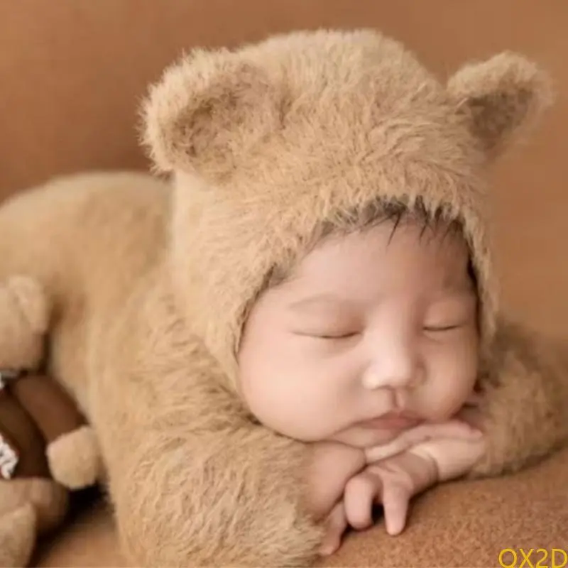Baby Photo Clothes Bear Outfit and Hat Set Photography Props