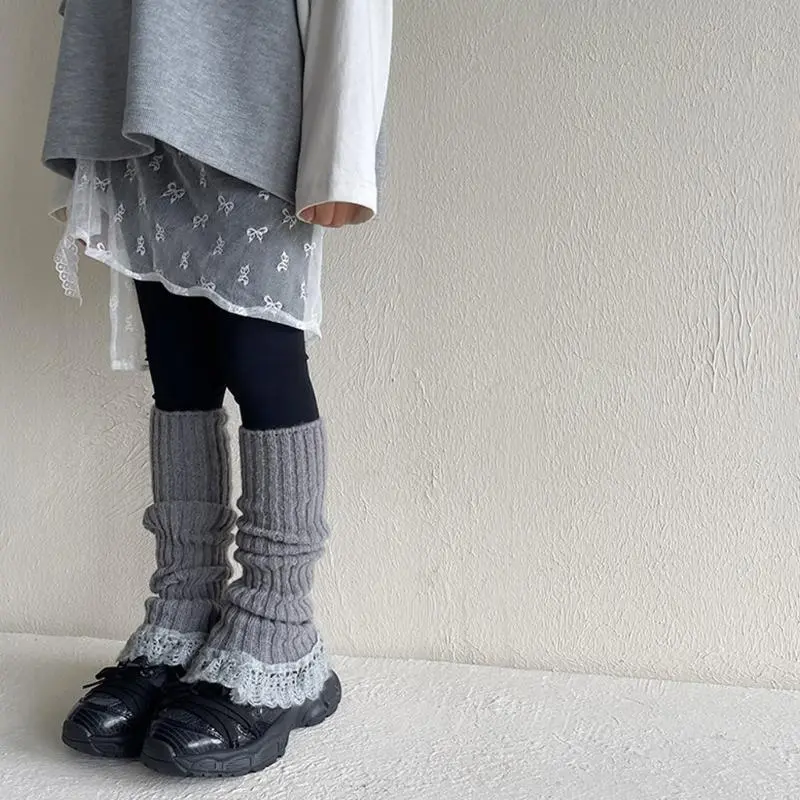Cosy Children's Leg Warmer Comfortable Knitted Socks Sleeve for School, Outdoor Activity, and Family Gatherings