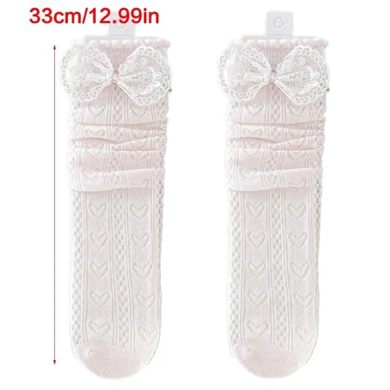 Children's Under Knee Socks with Fashionable Bowknot Detail Soft & Breathable