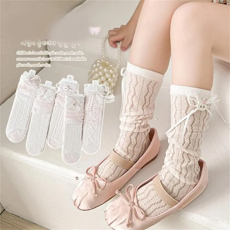 Children's Under Knee Socks with Fashionable Bowknot Detail Soft & Breathable
