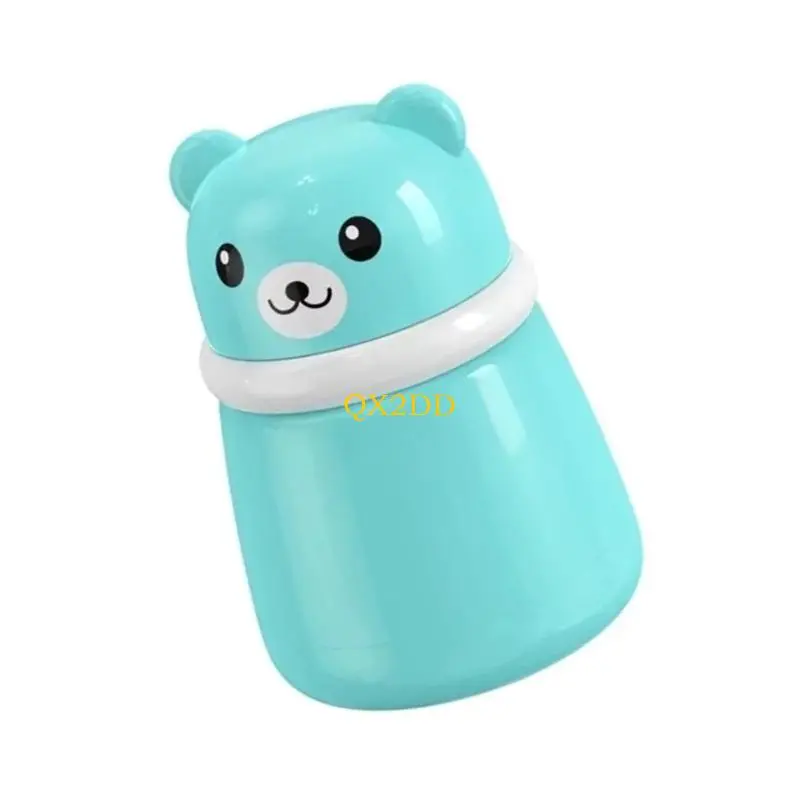 Gentle Baby Powder Dispenser Bear Shaped Box Plastic Case Puff For Newborns