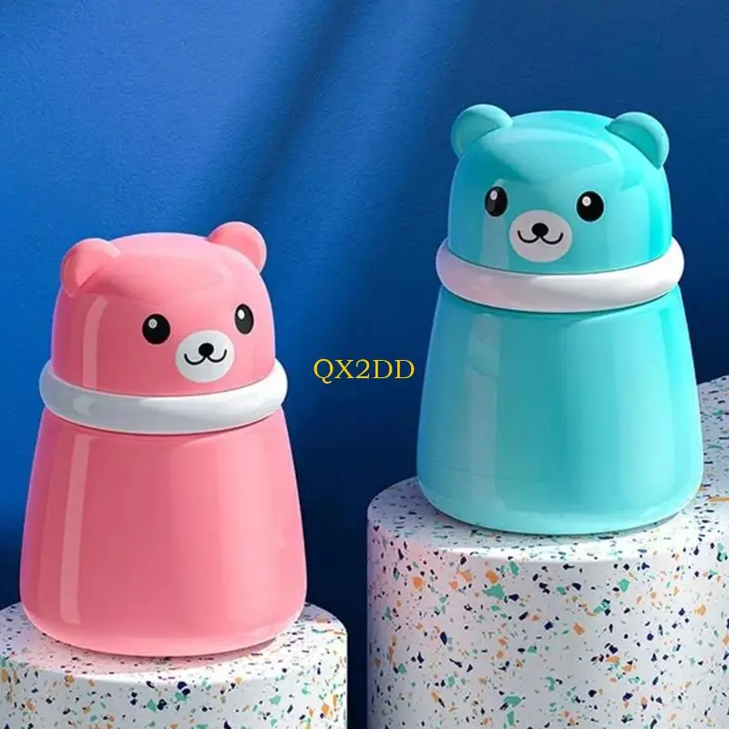 Gentle Baby Powder Dispenser Bear Shaped Box Plastic Case Puff For Newborns
