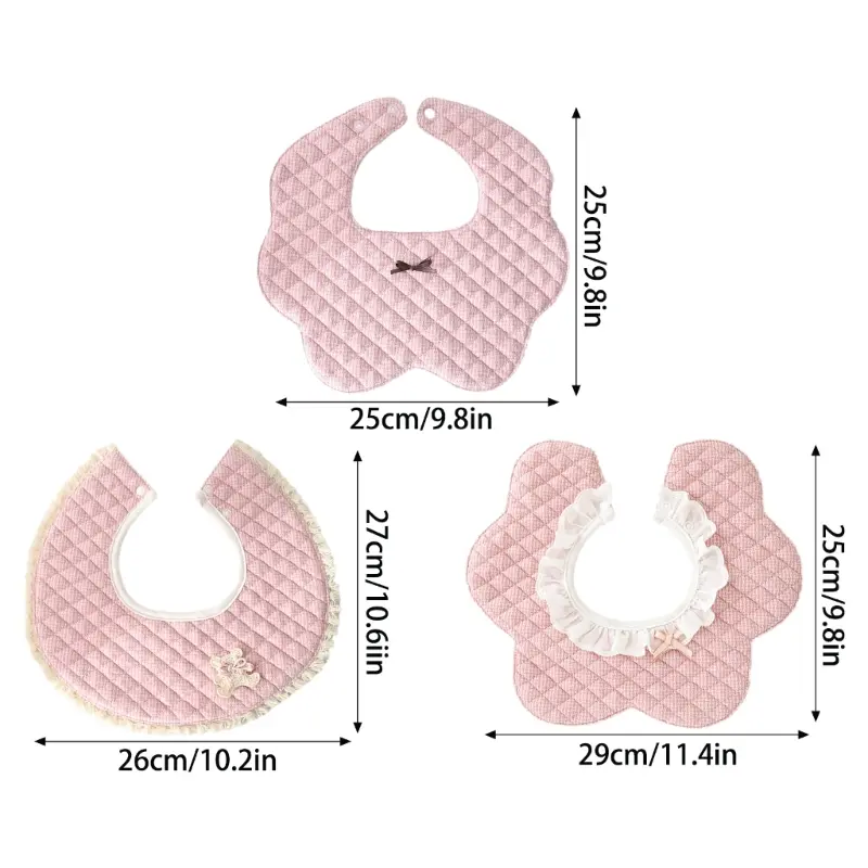 Soft & Comfortable Baby Cotton Bibs 360° Rotation Baby Bibs for Excessive Drool