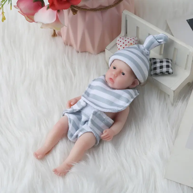 6in Novelty Toy Realistic Infant  with Delicate Dress Suitable for Newborn Babies Naping Supplies Washable for Doll Dropshipping