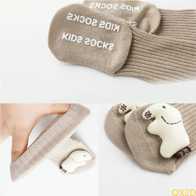 Cartoon Baby Girls Boys Socks with Grip Unisex Toddler Floor Socks Shower Gift