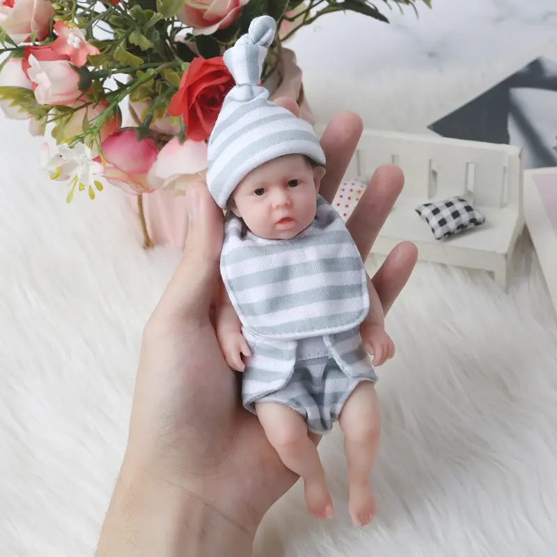 6in Novelty Toy Realistic Infant  with Delicate Dress Suitable for Newborn Babies Naping Supplies Washable for Doll Dropshipping