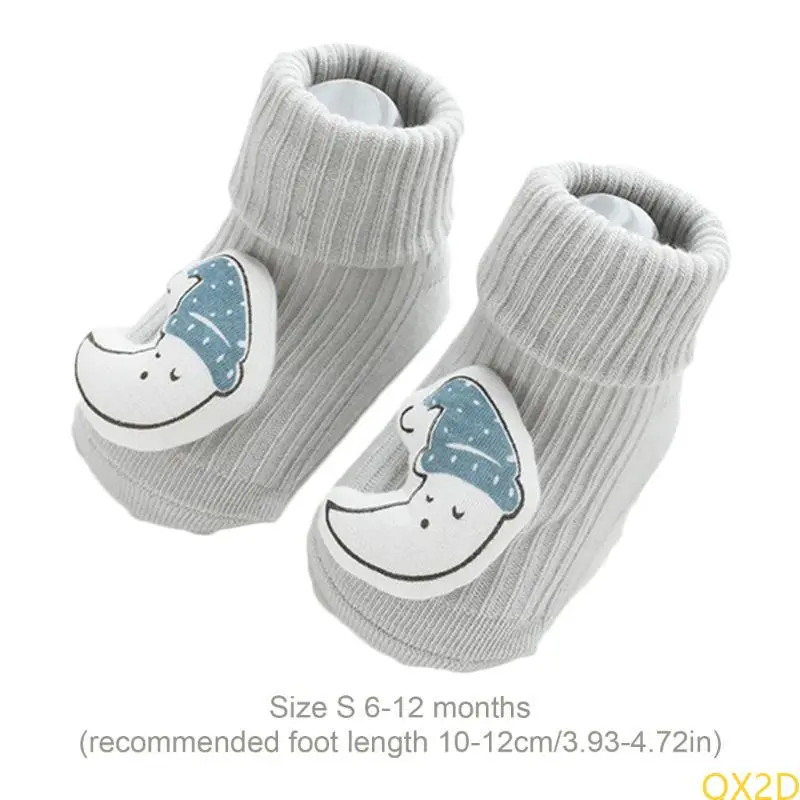 Cartoon Baby Girls Boys Socks with Grip Unisex Toddler Floor Socks Shower Gift