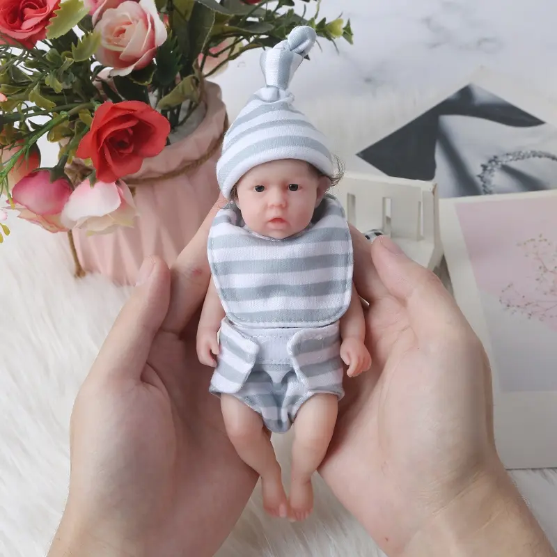 6in Novelty Toy Realistic Infant  with Delicate Dress Suitable for Newborn Babies Naping Supplies Washable for Doll Dropshipping