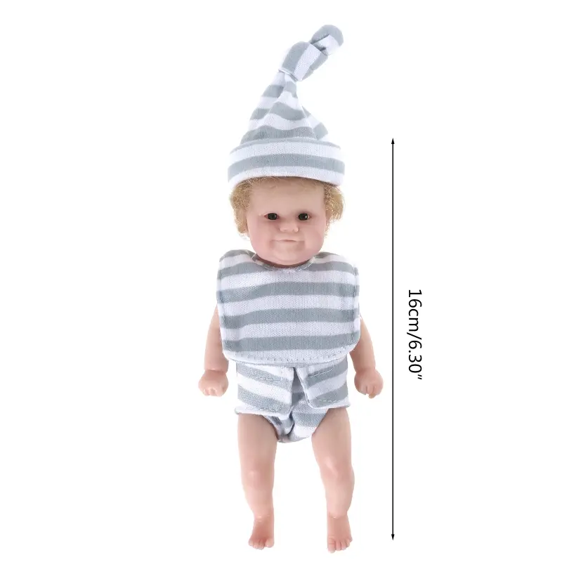 6in Novelty Toy Realistic Infant  with Delicate Dress Suitable for Newborn Babies Naping Supplies Washable for Doll Dropshipping