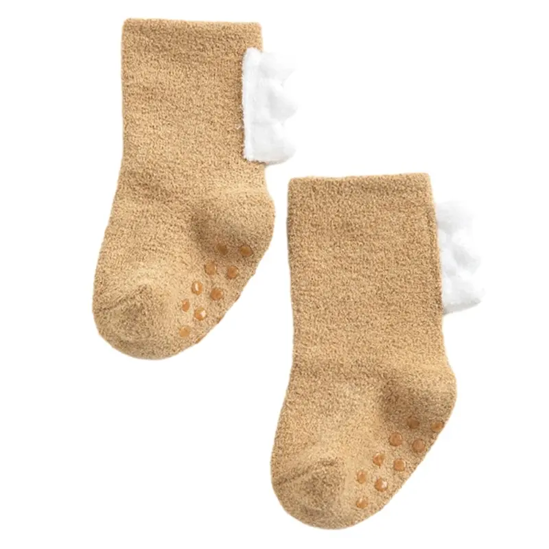 Non Slip Socks Anti Skid Warm Floor Socks for Baby Breathable Elastic Cuffs Infant Toddlers Learning to Walk Stockings