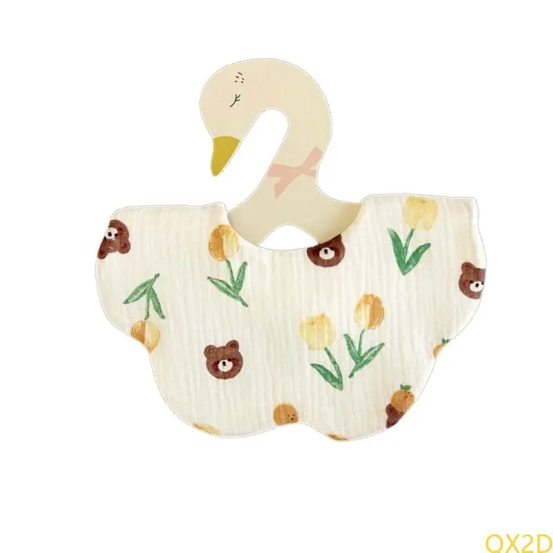 QX2D Newborn Teething Bib Soft Mouth Wipe Cloth Unisex Nursing Towel Drooling Bib