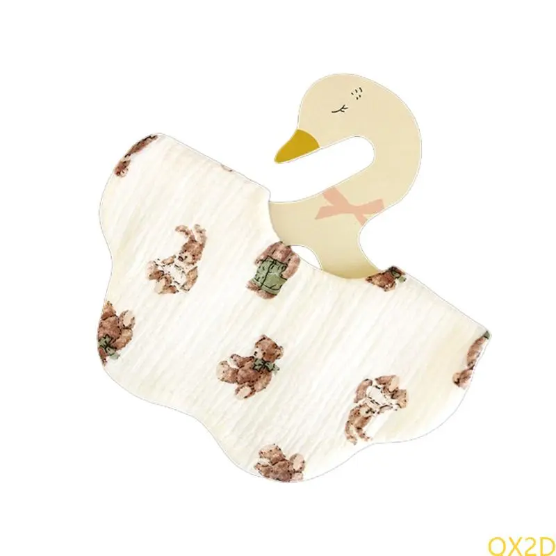 QX2D Newborn Teething Bib Soft Mouth Wipe Cloth Unisex Nursing Towel Drooling Bib