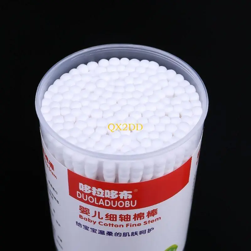 QX2D 180xDual-use Paper Cotton Swab Baby Clean Ear Mouth Ear Nose Belly Button