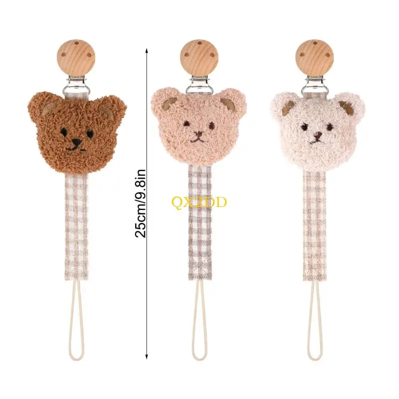 Bear Pattern Teether Pacifier Strap Baby Dummy Clip Soother Chain Pacifier Strap Teether Toy Newborn Pacifier Chain Clip