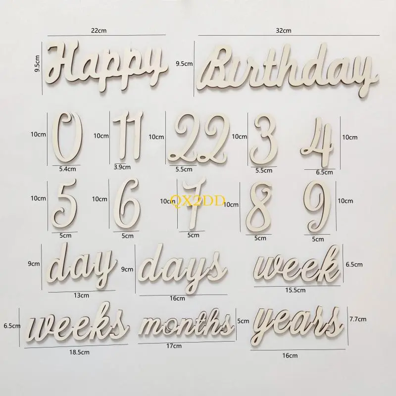 Newborn Chip Card Photography Props Set Number Letters Date Props