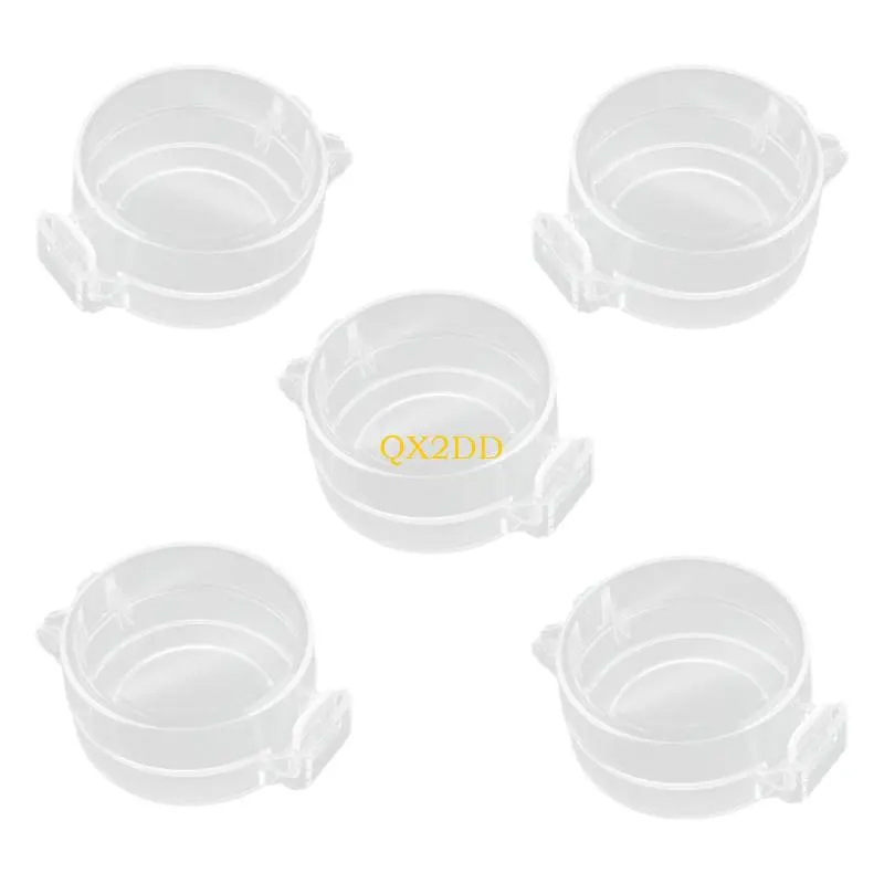 QX2D 5pcs/set Adhesive Deadbolts Lock Cover Childproof Security Protector for Glass Door Clear Design Easy Installation