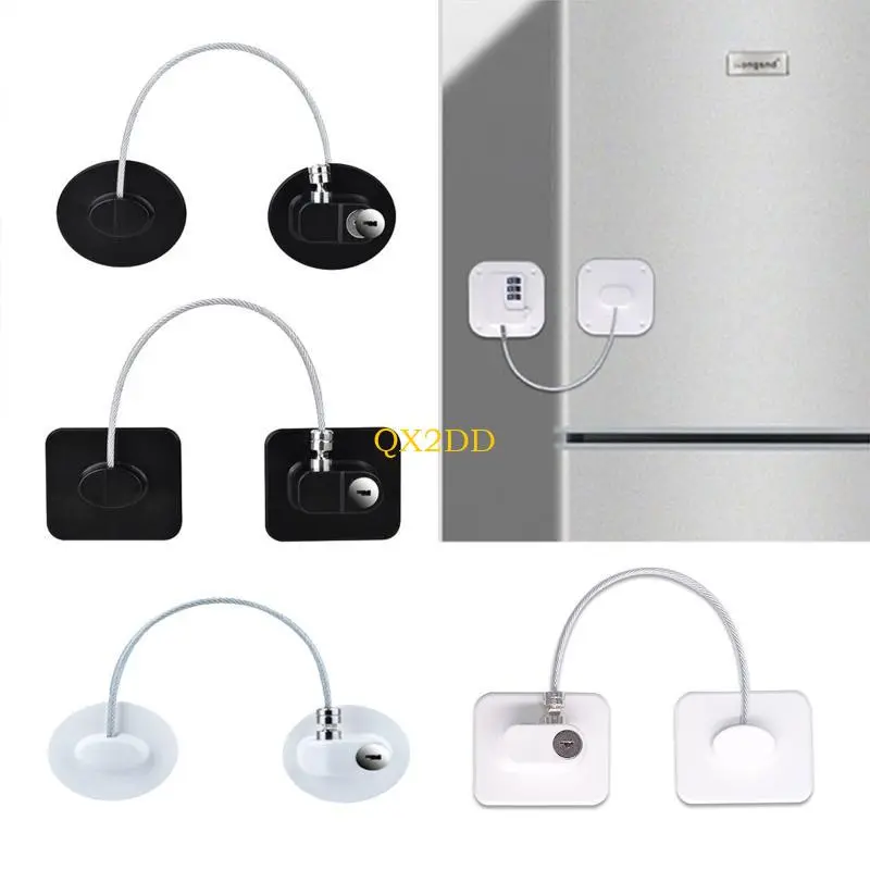 Kids Baby Security Locking Keyed Opening Restrictor Fridge Lock Child Safety Lock Window Door Cable Lock with Adhesive