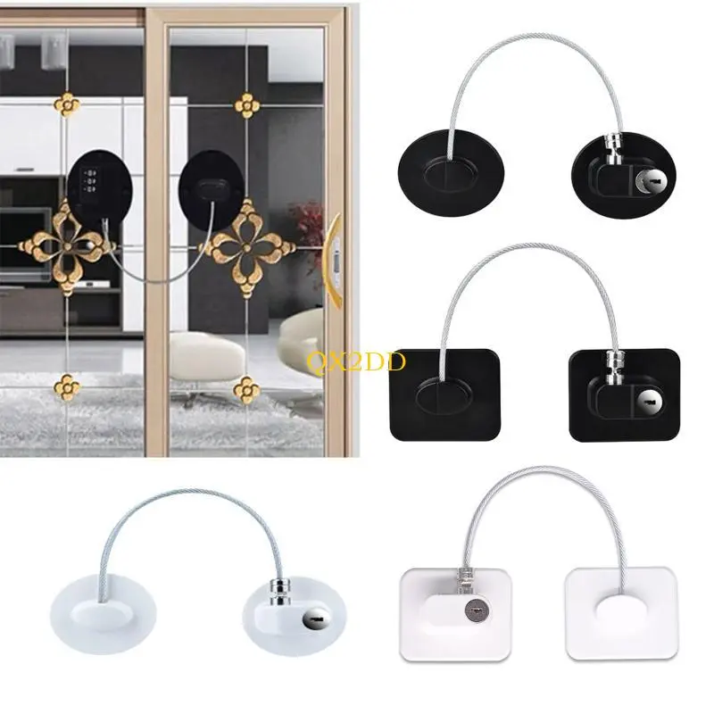 Kids Baby Security Locking Keyed Opening Restrictor Fridge Lock Child Safety Lock Window Door Cable Lock with Adhesive