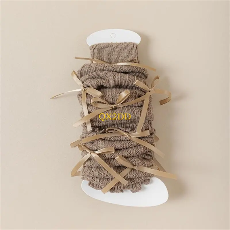1 Pair Sock Sleeves Fashionable Butterfly Knot Girls Stackable Socks Comfortable Leg Cover for Daily Wear and Parties
