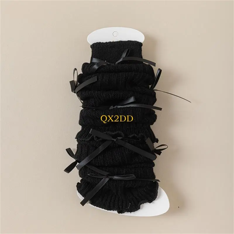 1 Pair Sock Sleeves Fashionable Butterfly Knot Girls Stackable Socks Comfortable Leg Cover for Daily Wear and Parties