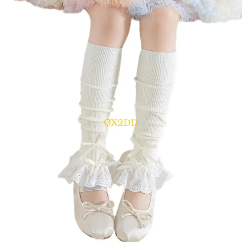 Stylish Children's Socks Soft Breathable Combed Cotton Leg Warmer Foot Cover for Dresses and Celebrations