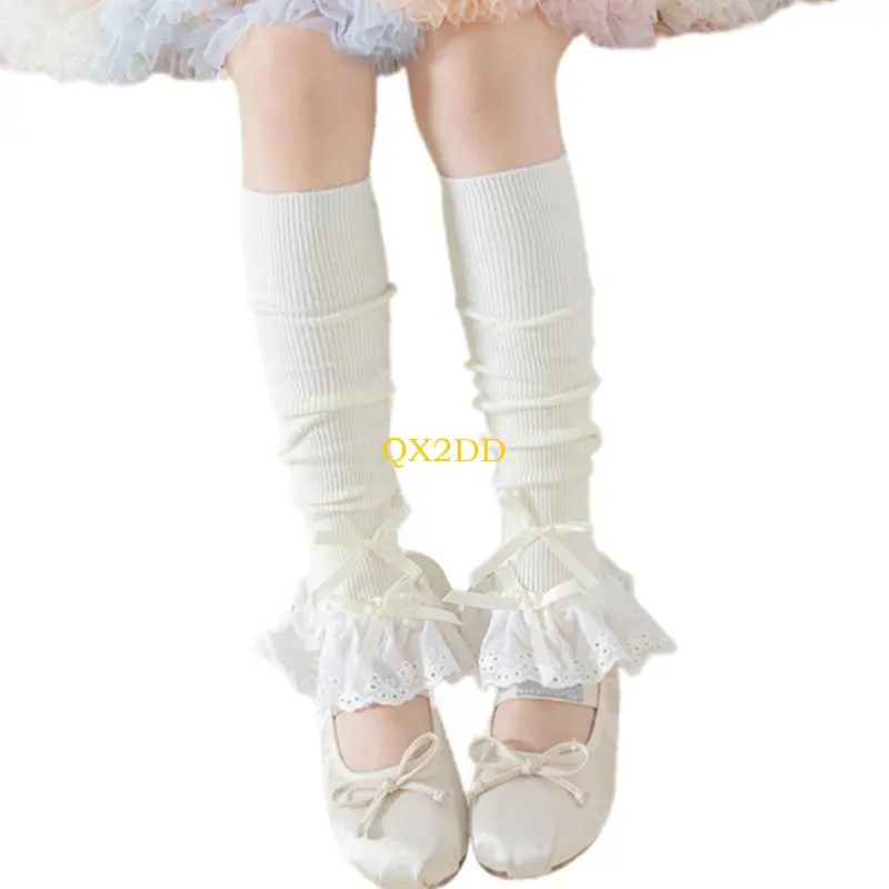 Stylish Children's Socks Soft Breathable Combed Cotton Leg Warmer Foot Cover for Dresses and Celebrations