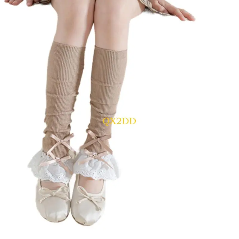 Stylish Children's Socks Soft Breathable Combed Cotton Leg Warmer Foot Cover for Dresses and Celebrations