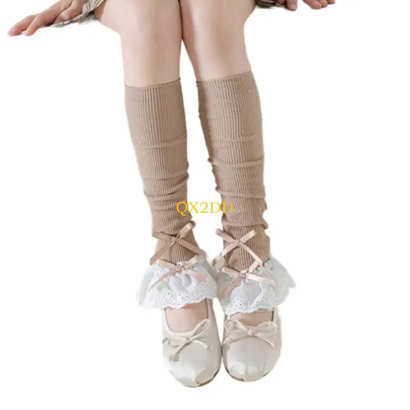 Stylish Children's Socks Soft Breathable Combed Cotton Leg Warmer Foot Cover for Dresses and Celebrations