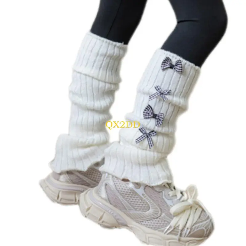 Fashionable Sweet Sock Sleeves Knee Length Leg Warmers Bowknot Decors for Kids