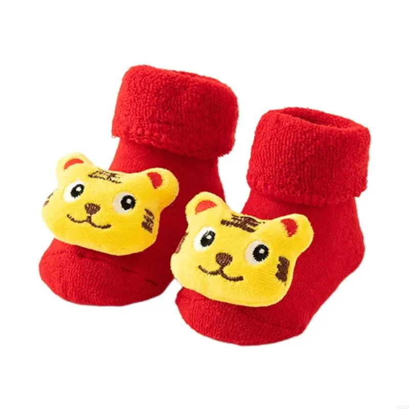 Anti-Skid Baby Christmas Socks Newborns Infant Short Socks Unisex Warm Thick Walking Floors Cotton Socks Birthday Gift
