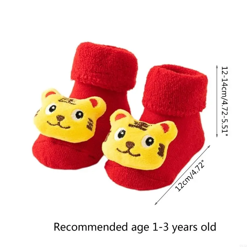 Anti-Skid Baby Christmas Socks Newborns Infant Short Socks Unisex Warm Thick Walking Floors Cotton Socks Birthday Gift