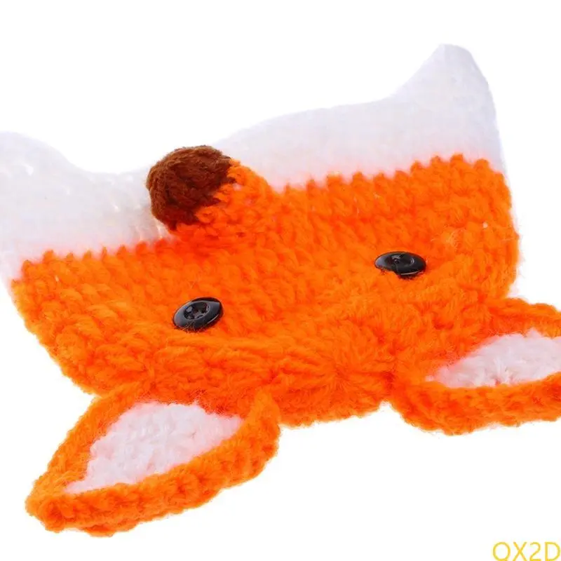 Tangerine Knit Outfits for Baby Boys Girls Photography Outfits Ear Eye