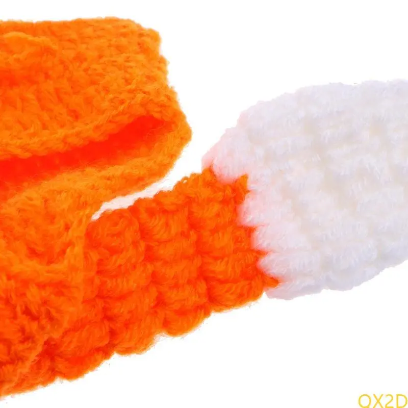 Tangerine Knit Outfits for Baby Boys Girls Photography Outfits Ear Eye