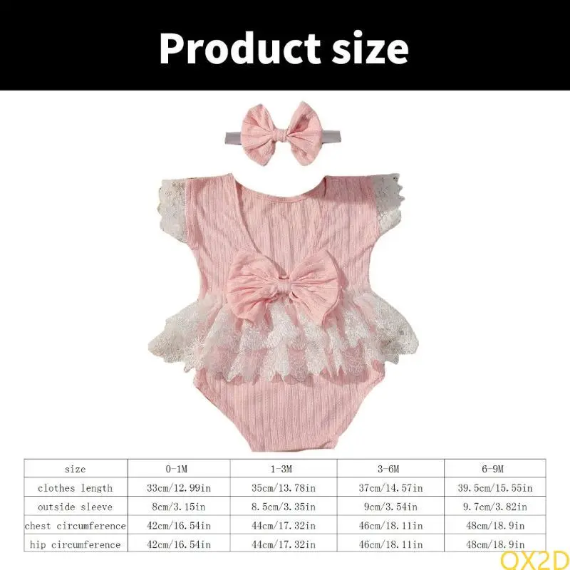 Photo Clothes Photography Costume Bowknot Headband and Romper for Infant