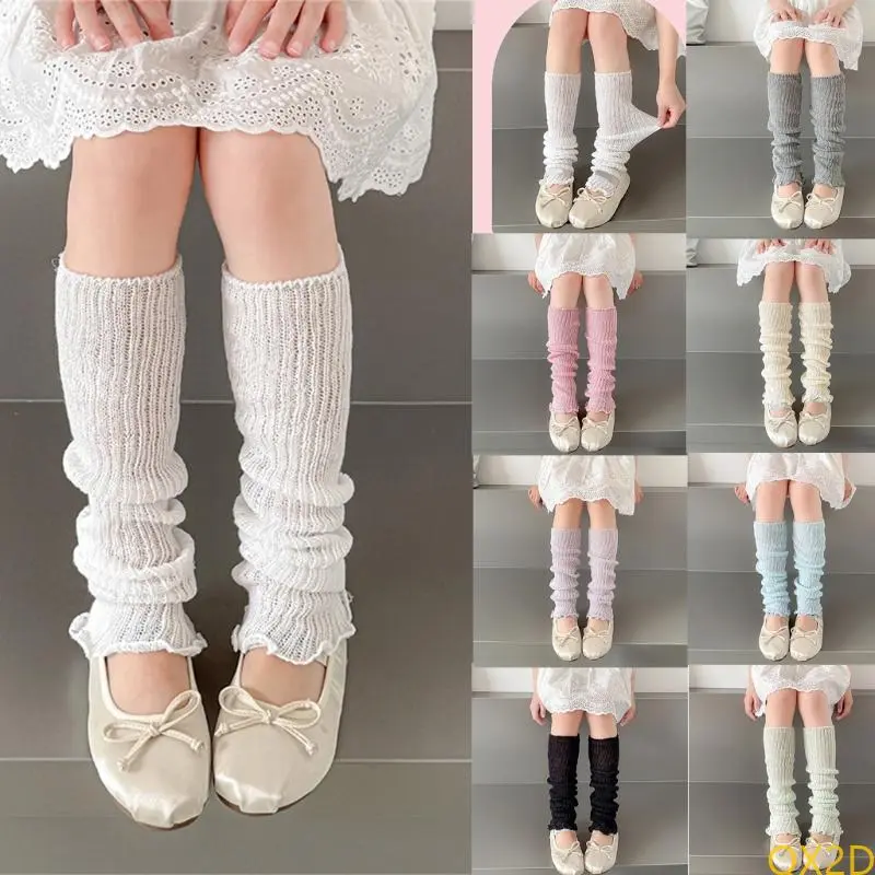 QX2D Girls Stackable Socks Cover Comfortable Leg Warmer for Daily Wear and Parties