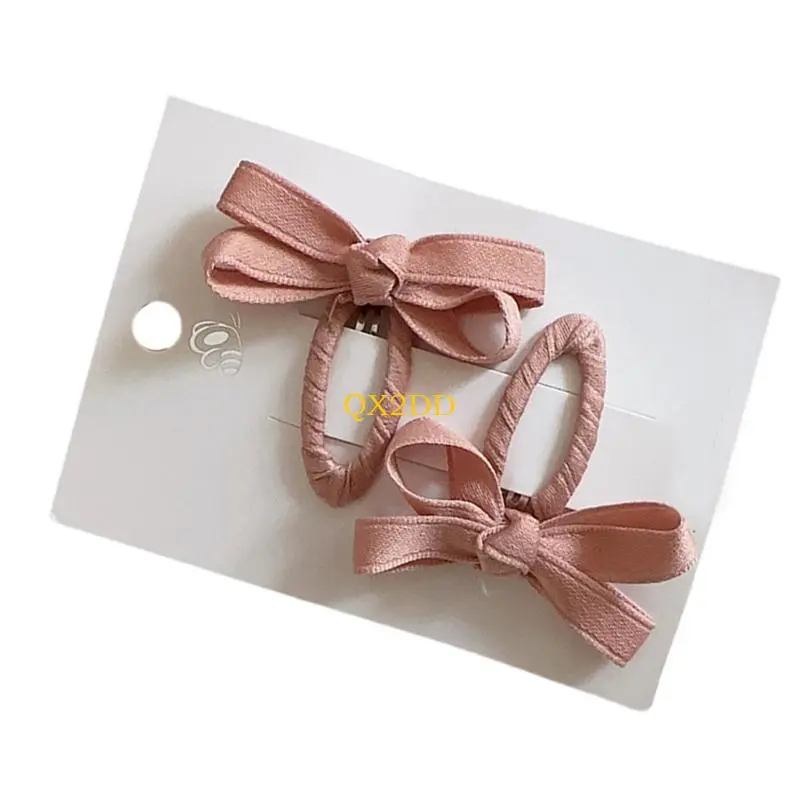 1 Pair Fashionable Baby Hairclips Leaf Color Series Bowknot Hair Clips Sweet Hairpins Headdress Props for Little Girls